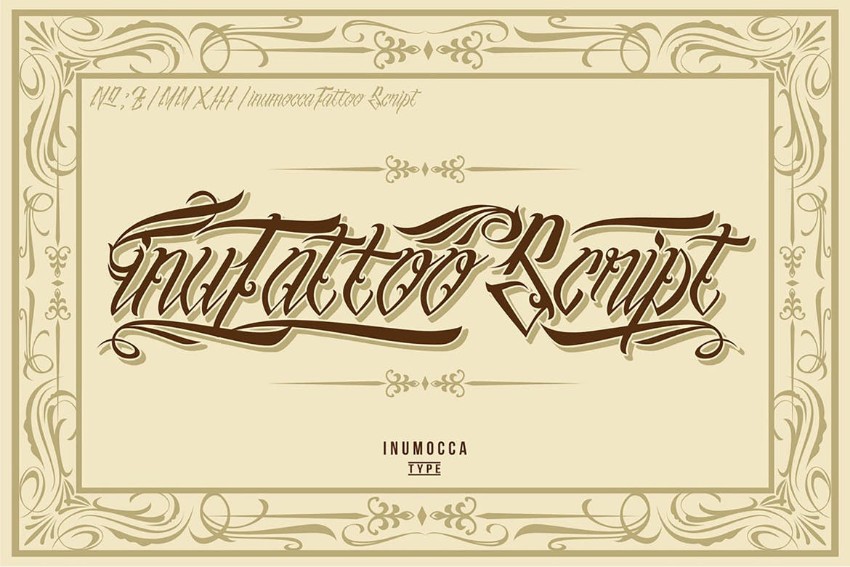 inutattoo script gothic font tattoo